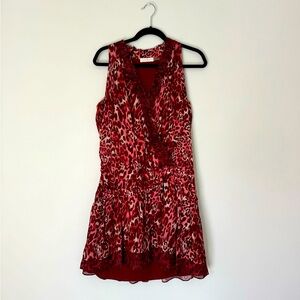 Ramy Brook Ruffle Leopard Mini Dress